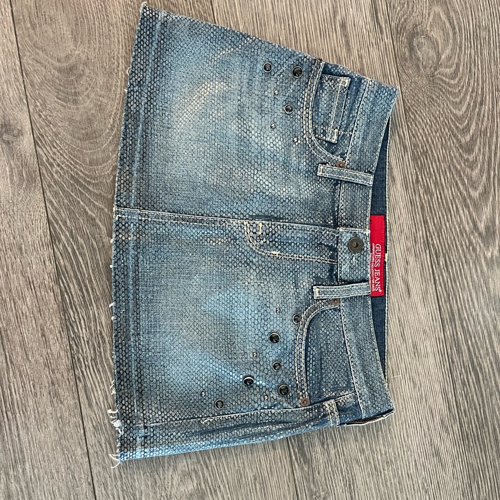 Guess Denim Mini Skirt with Studs